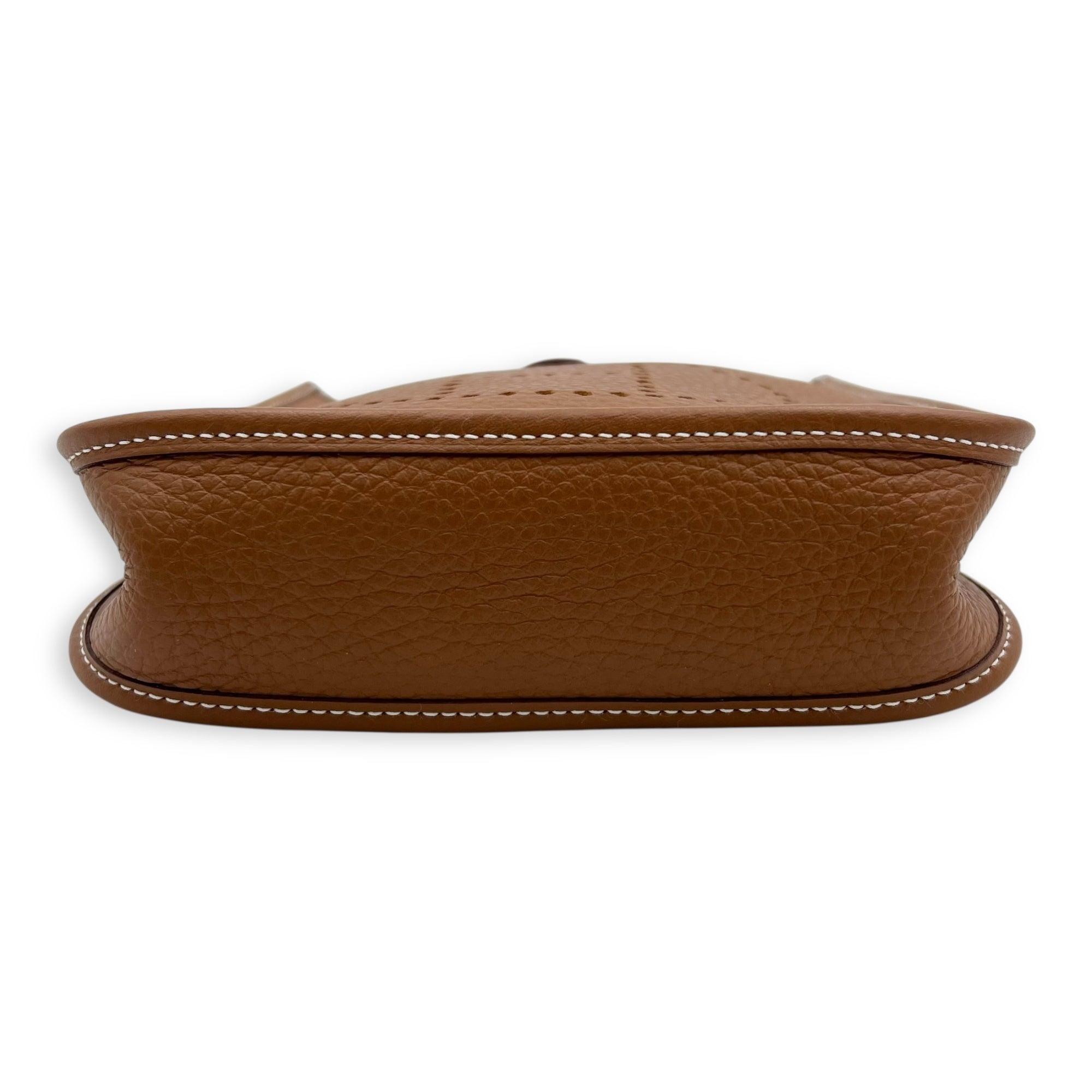 Evelyne Mini Gold Shoulder Bag in Clemence, Palladium hardware - Image 8