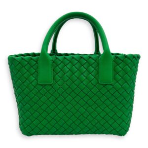 Cabat Top Handle Bag Green in Lambskin, Gold hardware