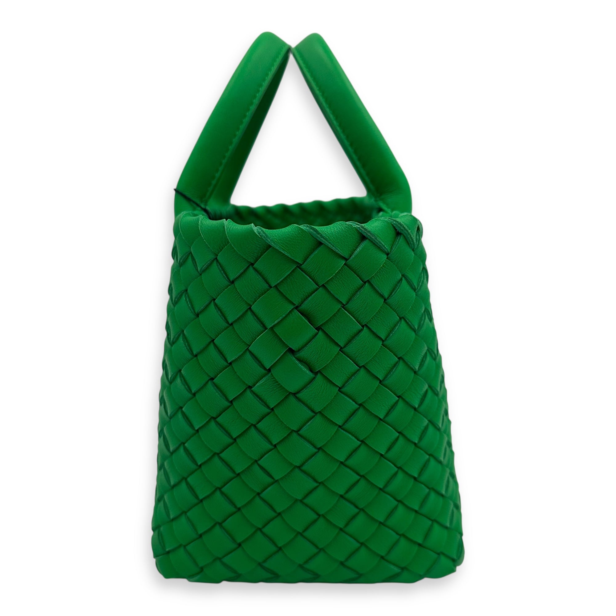 Cabat Top Handle Bag Green in Lambskin, Gold hardware - Image 4