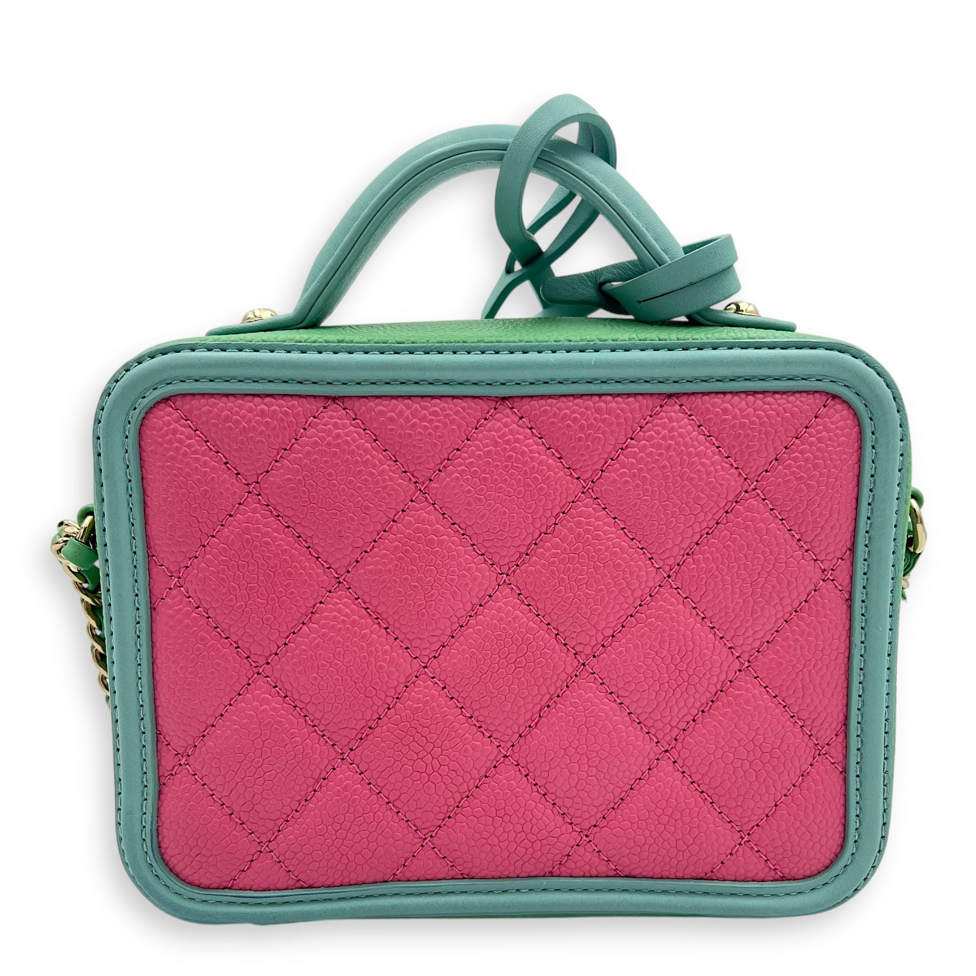 Filigree Small Multi-colour Vanity Bag in Caviar Leather, Gold hardware - Image 14