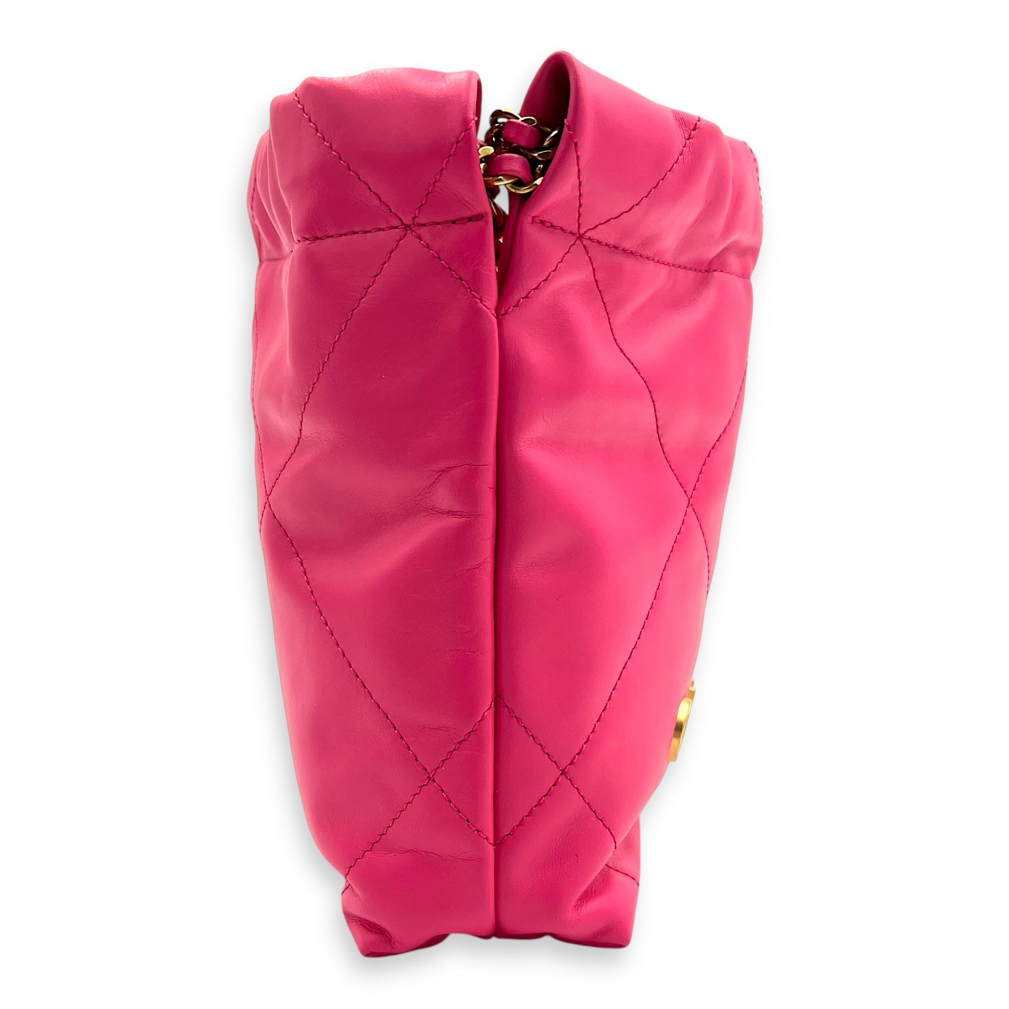 22 Tote Crossbody Bag Pink in Calfskin, Brushed Silver hardware - Image 4