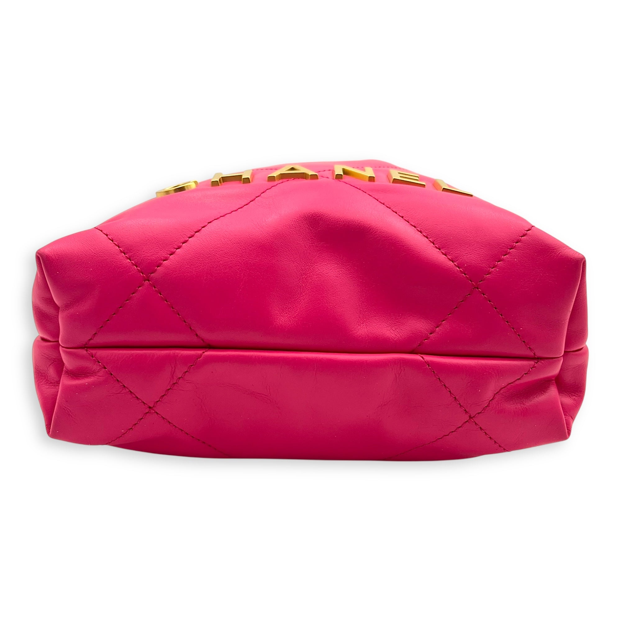 22 Tote Crossbody Bag Pink in Calfskin, Brushed Silver hardware - Image 6