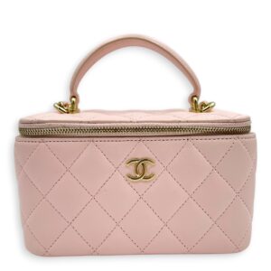 Vanity Crossbody Bag Pink in Lambskin, Gold hardware