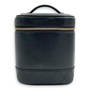Vintage Vanity Bag Black in Calfskin, Gold hardware