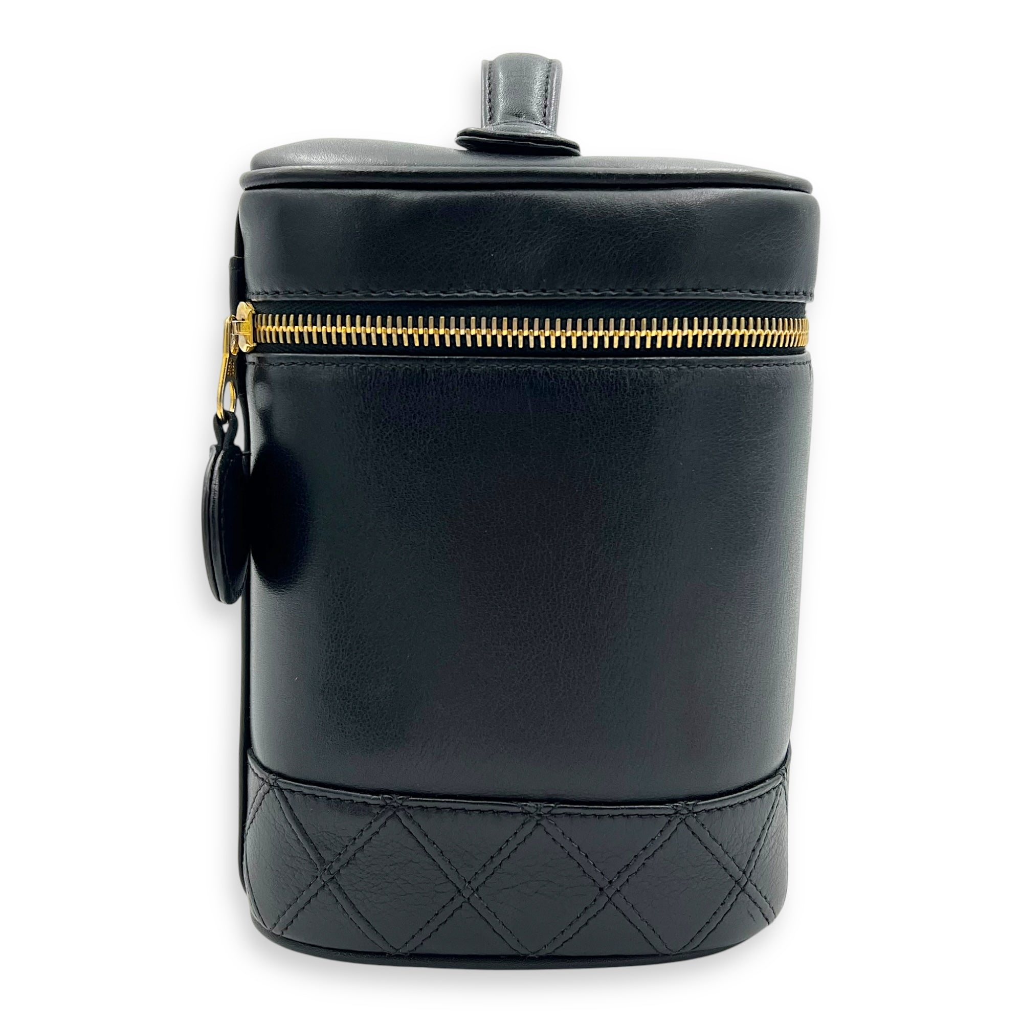 Vintage Vanity Bag Black in Calfskin, Gold hardware - Image 5
