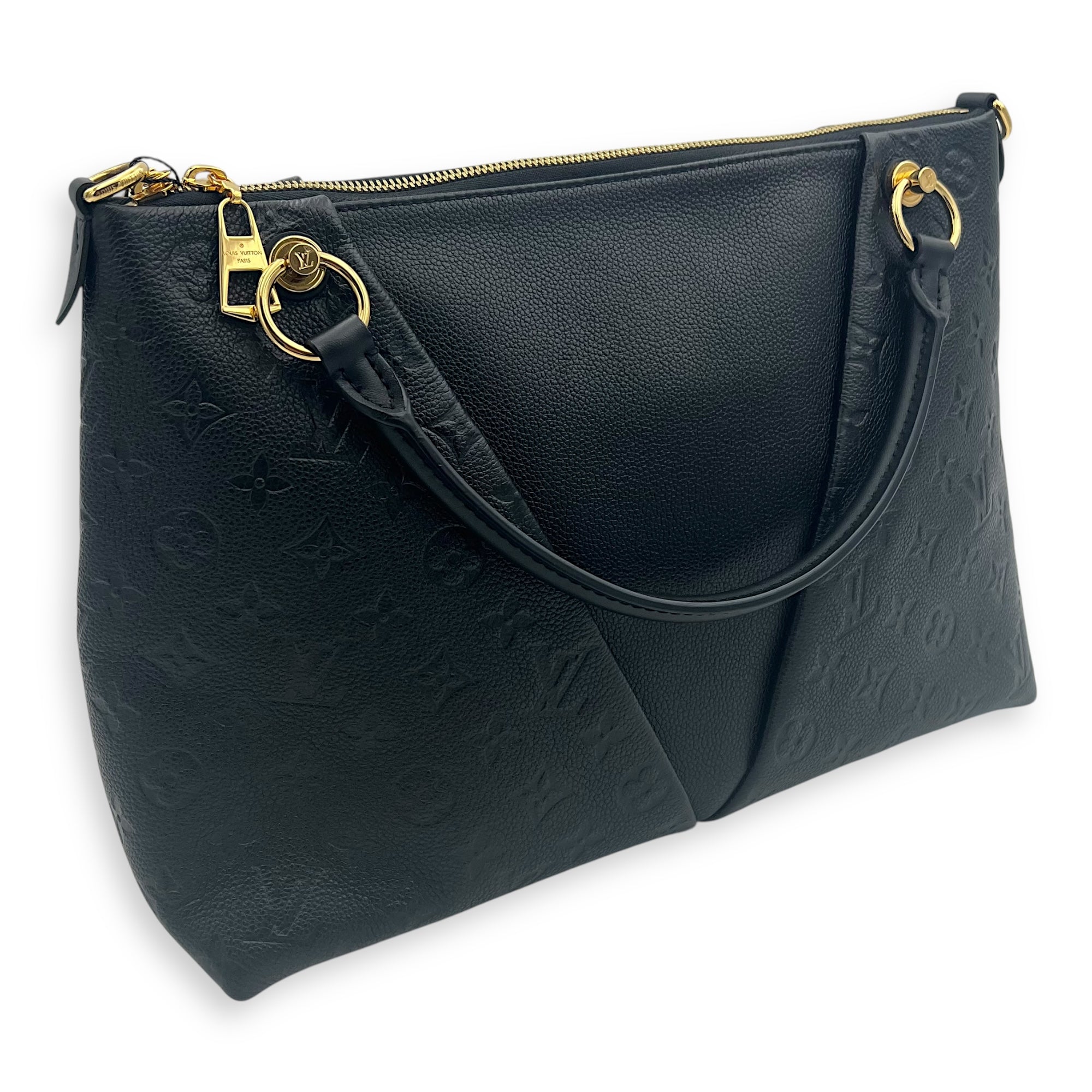 V Tote Top Handle Bag Black in Empreinte Leather, Gold hardware - Image 8