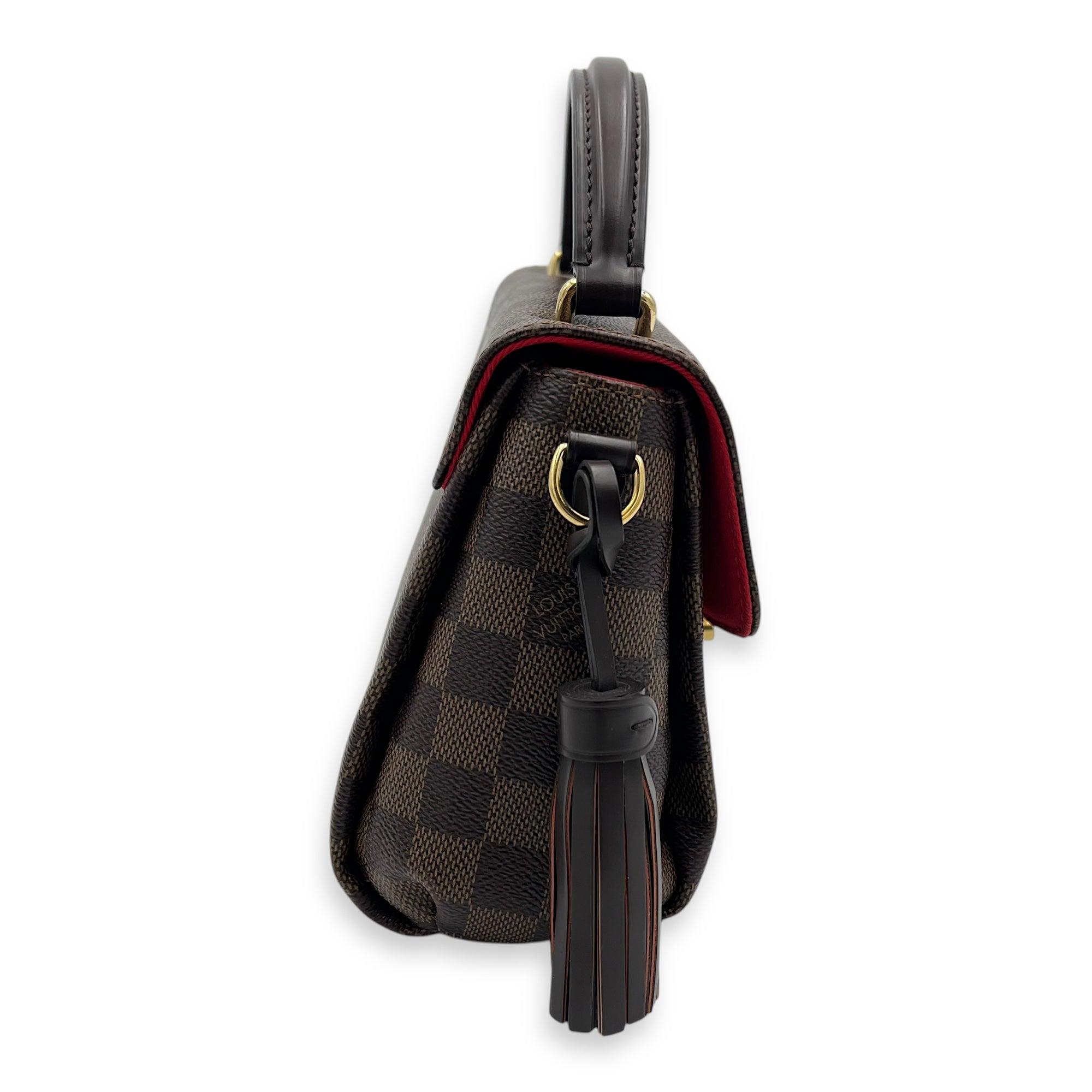 Croisette Top Handle Bag Brown in Coated Canvas, Gold hardware - Image 5