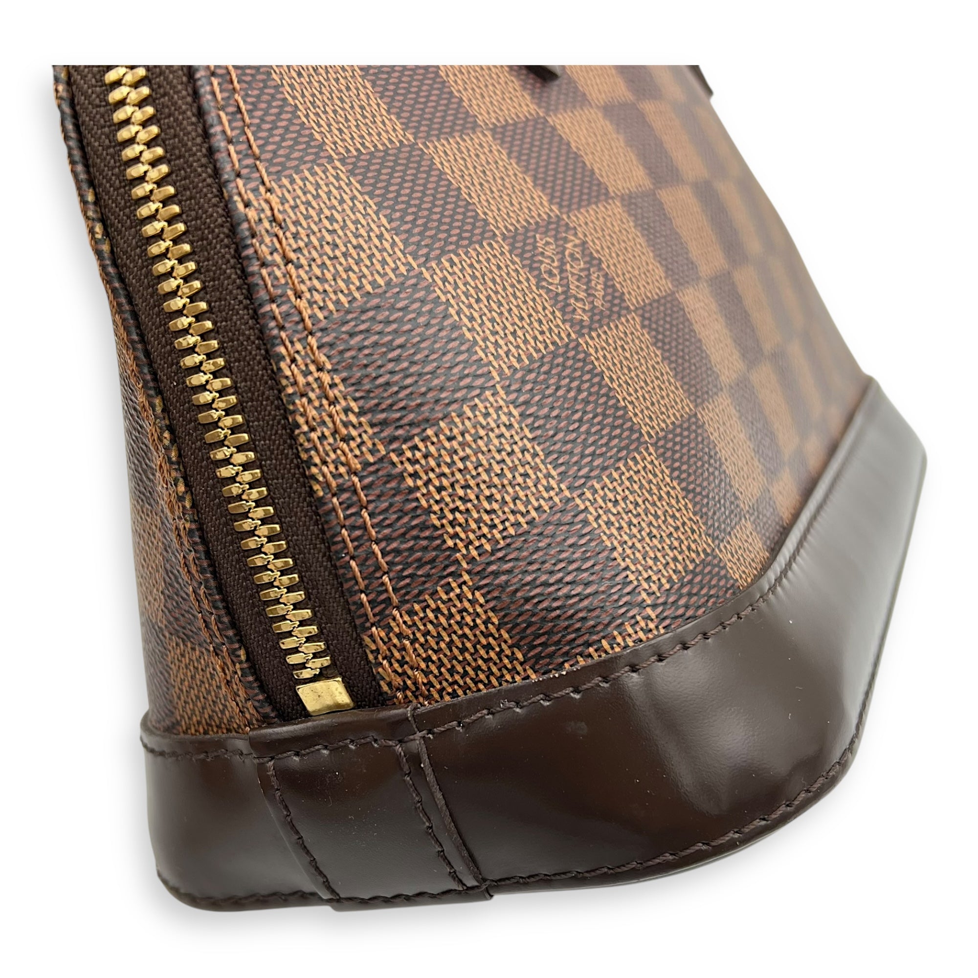 Alma Top Handle Bag BB Brown in Coated Canvas, Gold hardware - Image 15