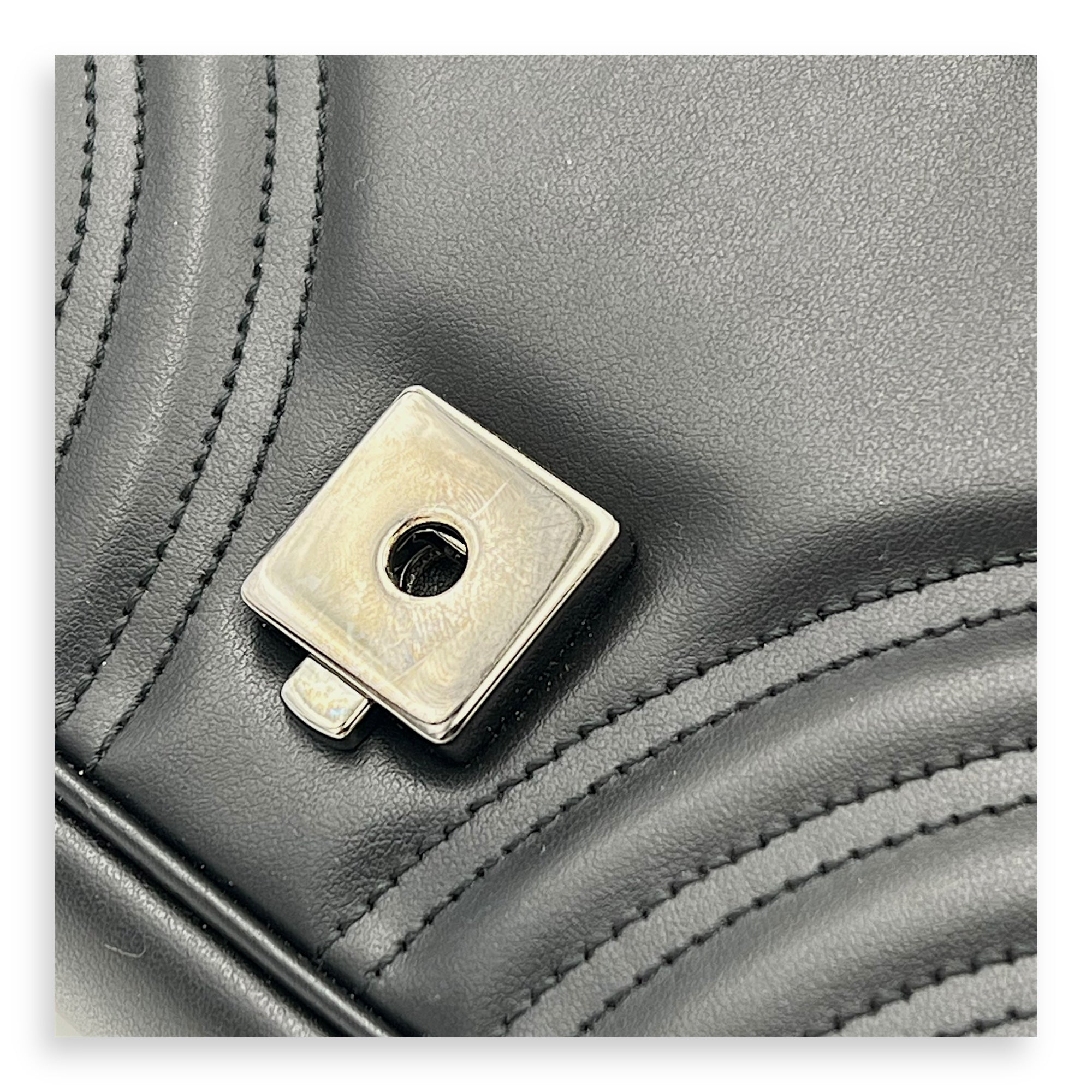 GG Marmont Shoulder Bag Small Black in Calfskin, black hardware - Image 10