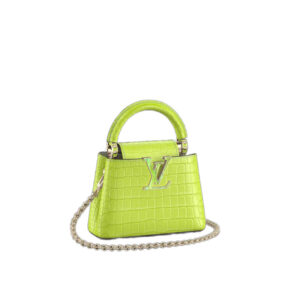 Capucines Nano Crocodilian Brillant Lime Leather - Repbags.ru