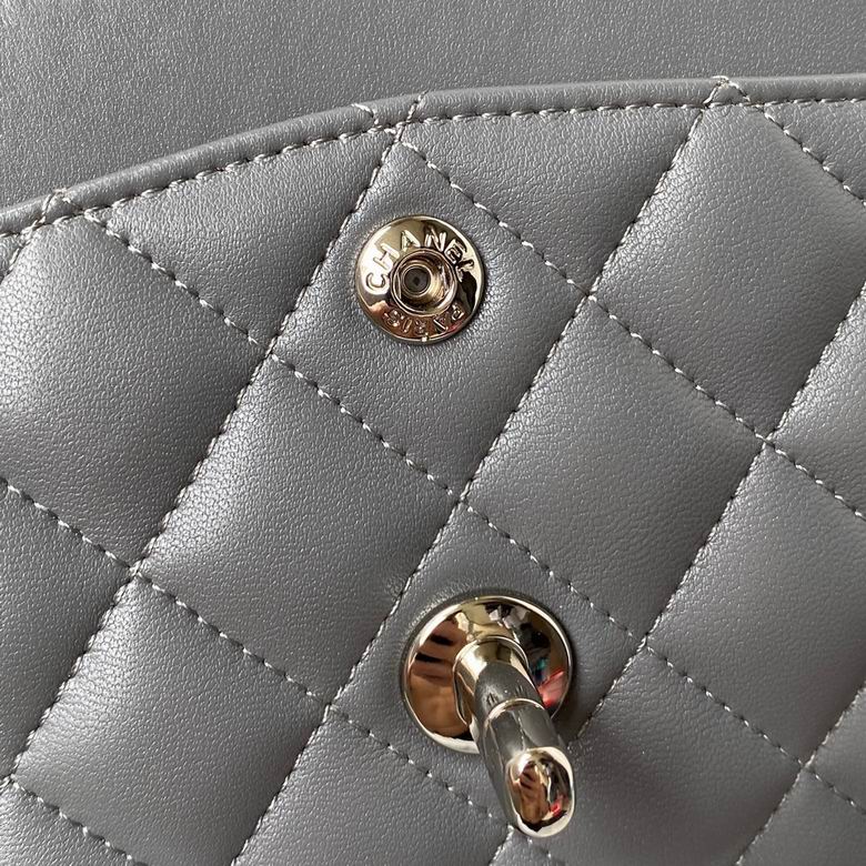 Chanel Lambskin Quilted Small Double Flap Grey - Image 11