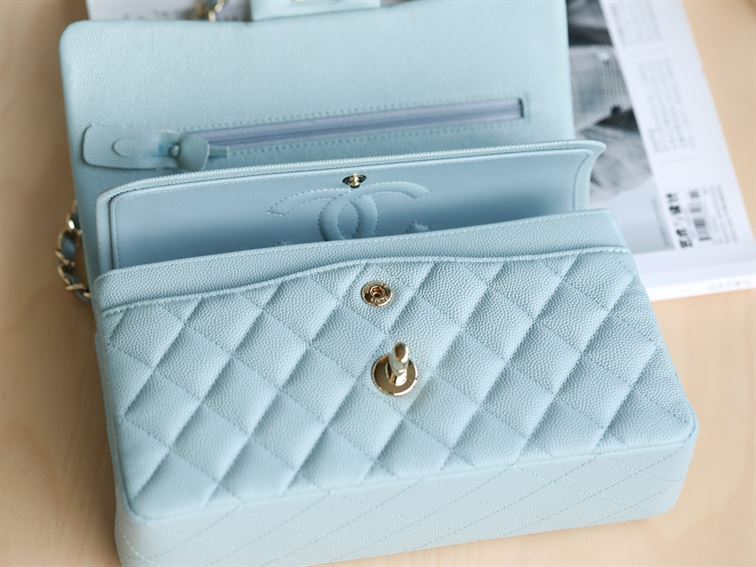 Chanel Small Double Flap Bag Light Blue - Image 11