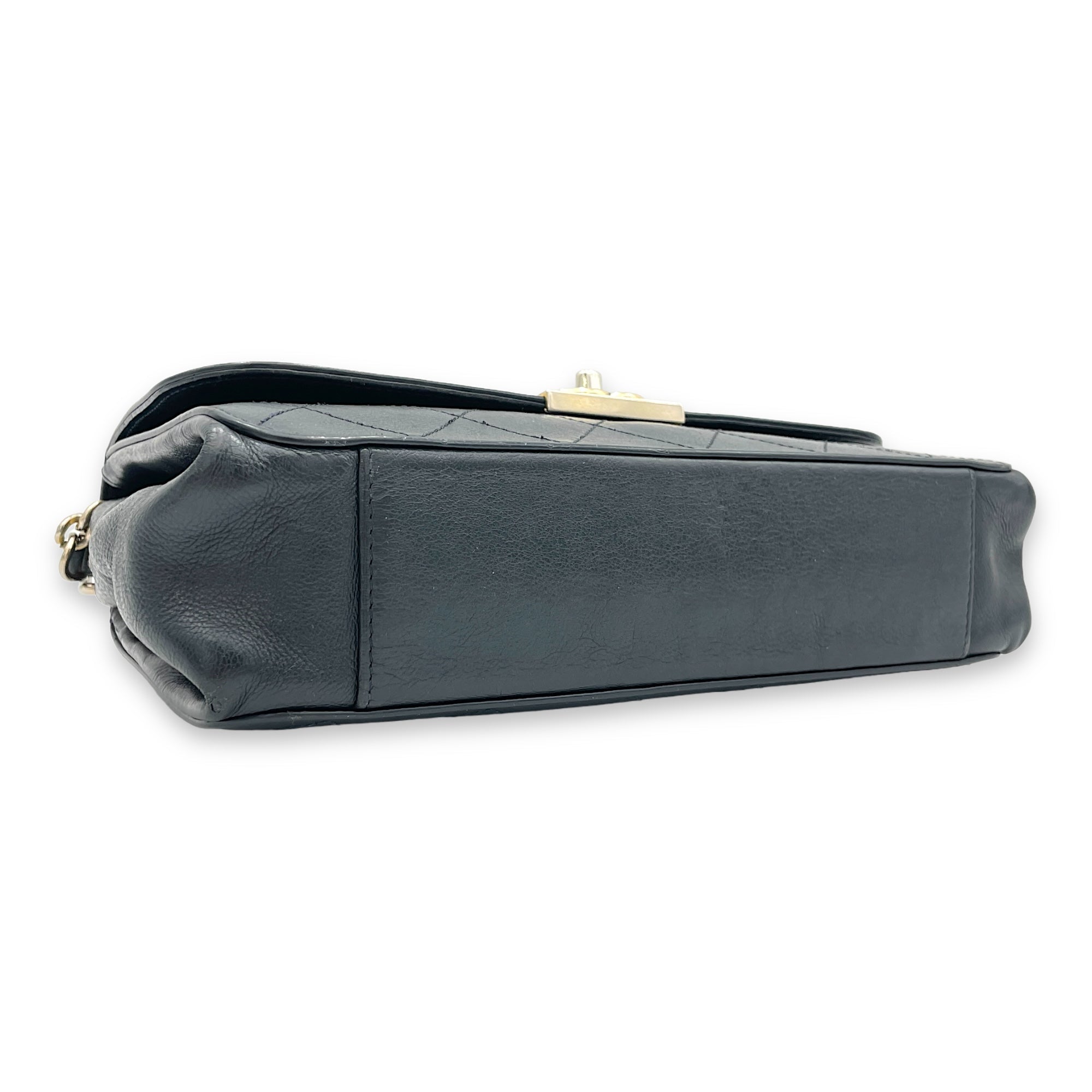 Classic Crossbody Bag Black in Calfskin, Gold hardware - Image 6