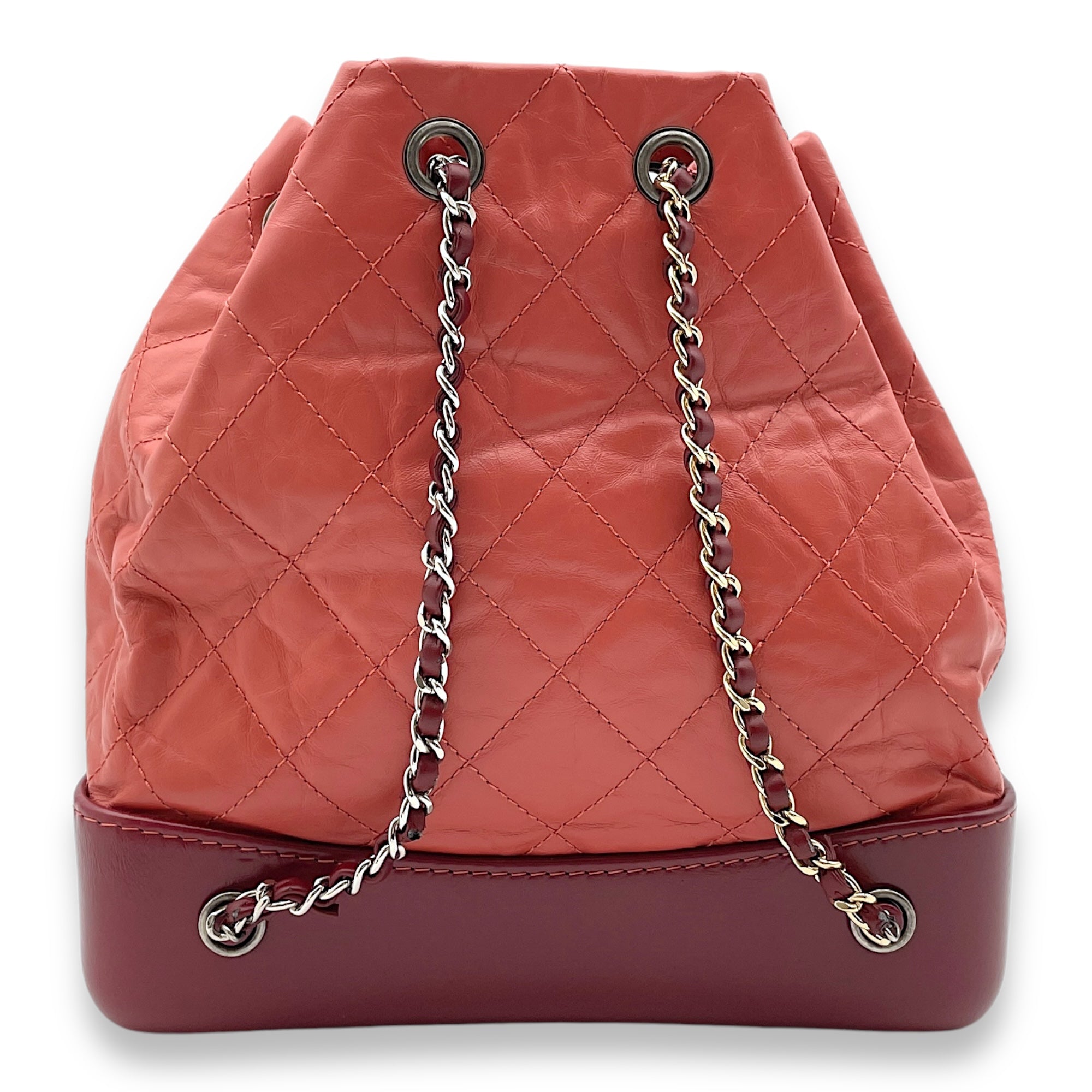 Gabrielle Raspberry Backpack in Calfskin, Gold/Ruthenium/Silver hardware - Image 3