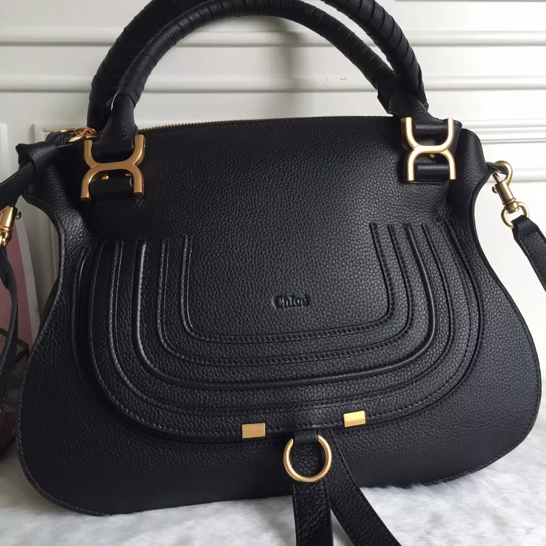 Chloé Marcie Black Double Carry Bag - Repbags.ru - Image 4
