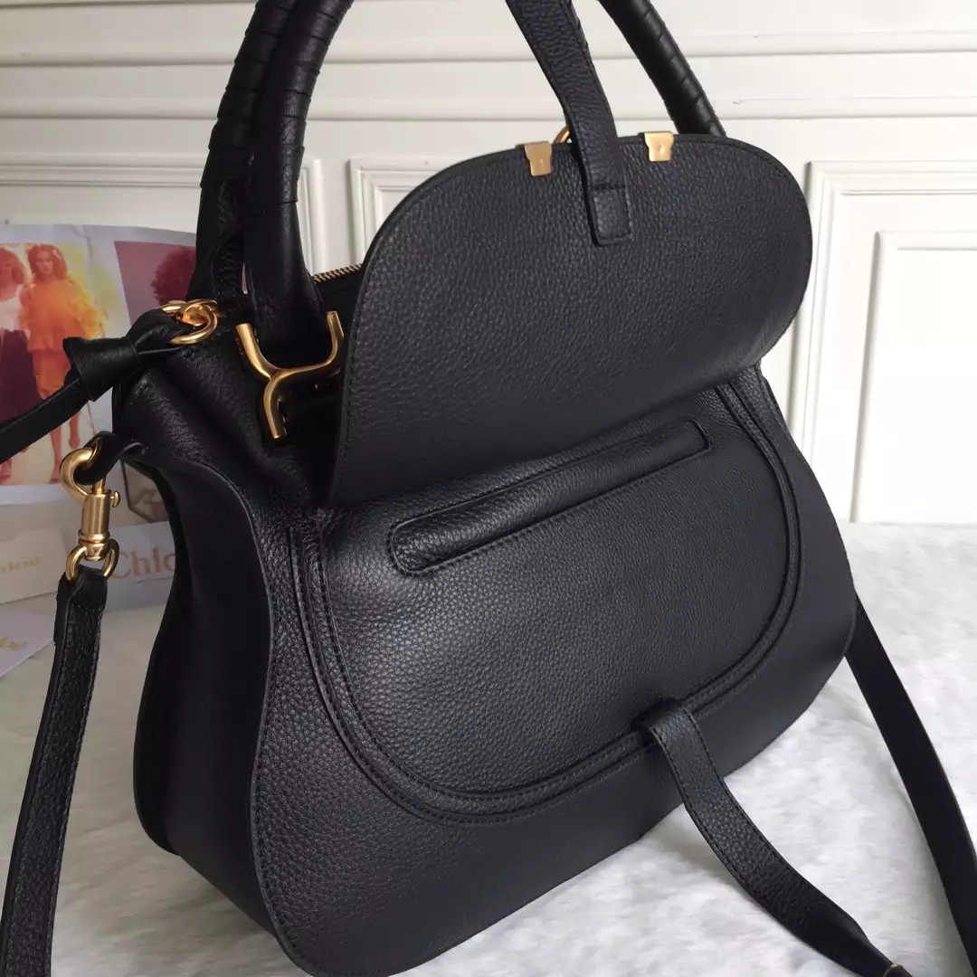 Chloé Marcie Black Double Carry Bag - Repbags.ru - Image 6