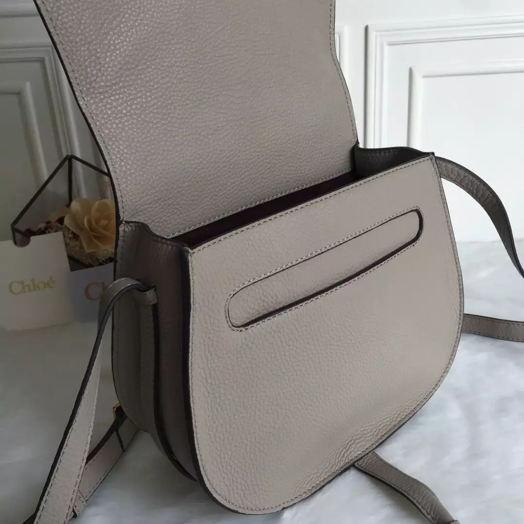 Chloé Marcie Cashmere Grey Medium Saddle Bag - Repbags.ru - Image 9