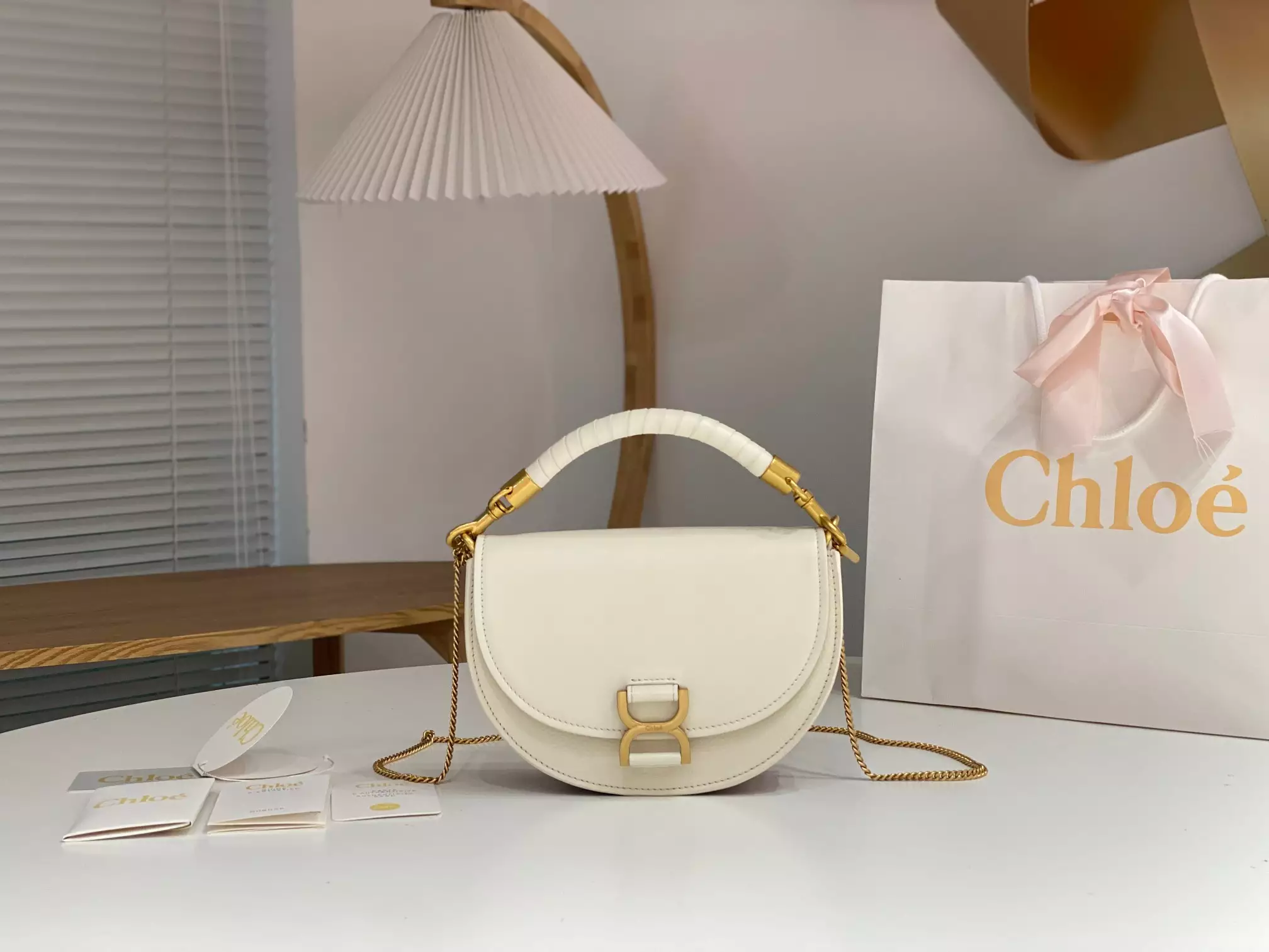 Chloé Marcie Chain Flap Bag in Misty Ivory - Repbags.ru - Image 6