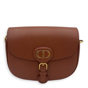 Bobby Shoulder Bag Brown in Calfskin, Gold hardware