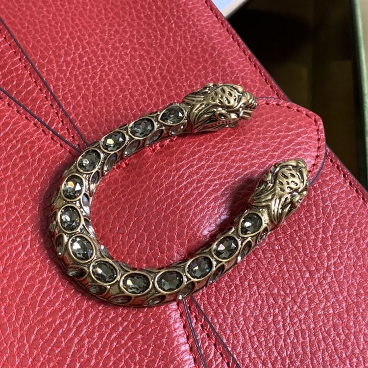 Dionysus leather shoulder bag Hibiscus red - Image 5