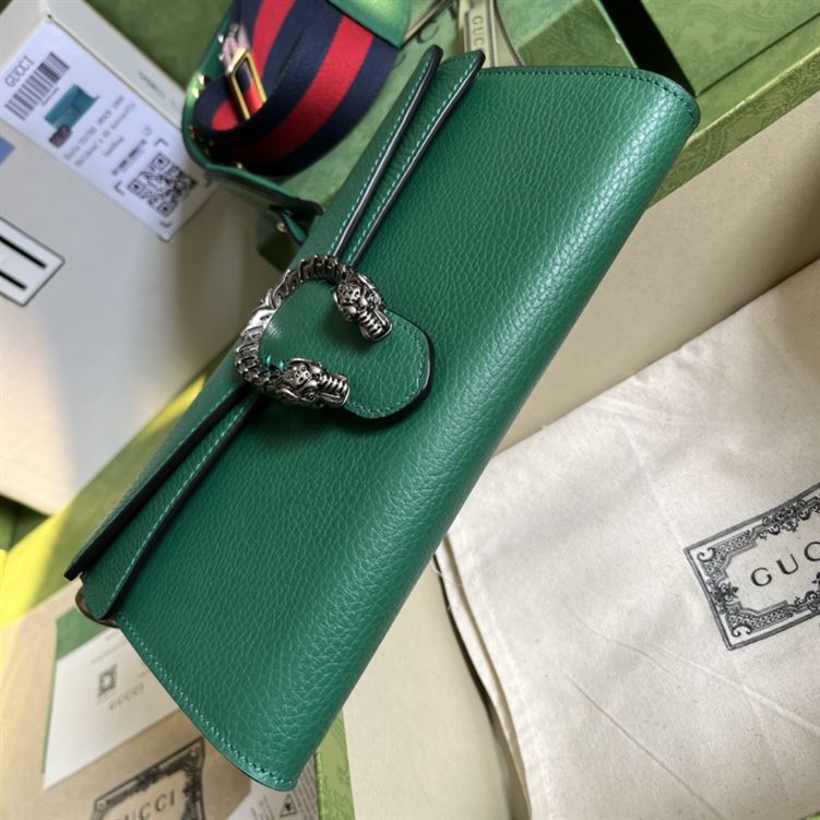 Dionysus small shoulder bag Green leather - GB098 - Image 7