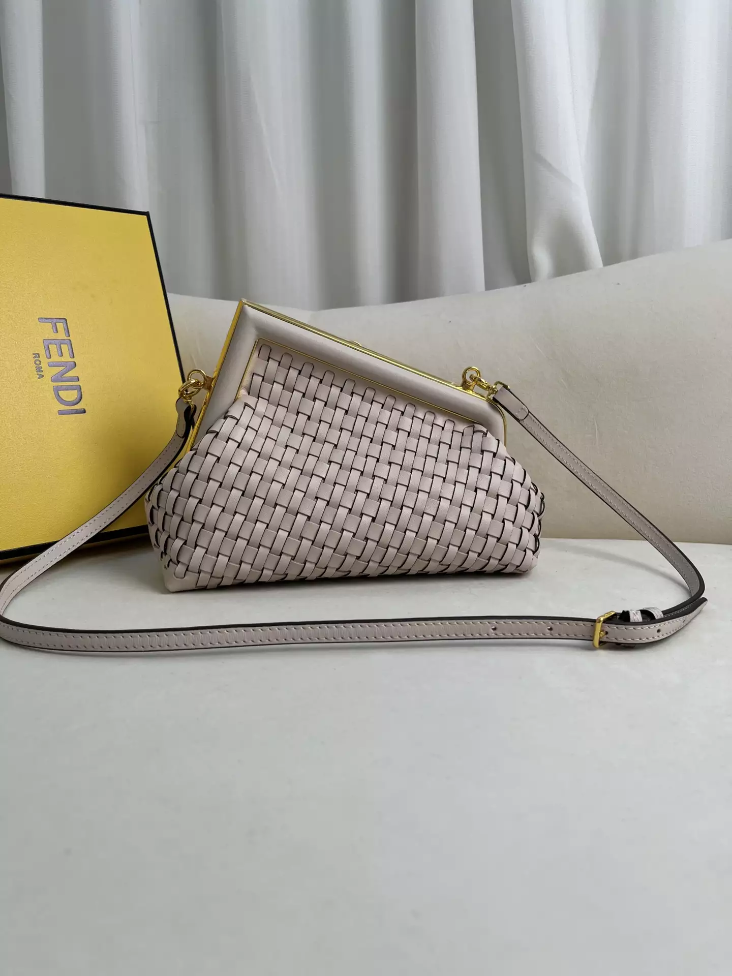 Fendi First Small Camellia Interlaced Leather Bag - Repbags.ru - Image 5