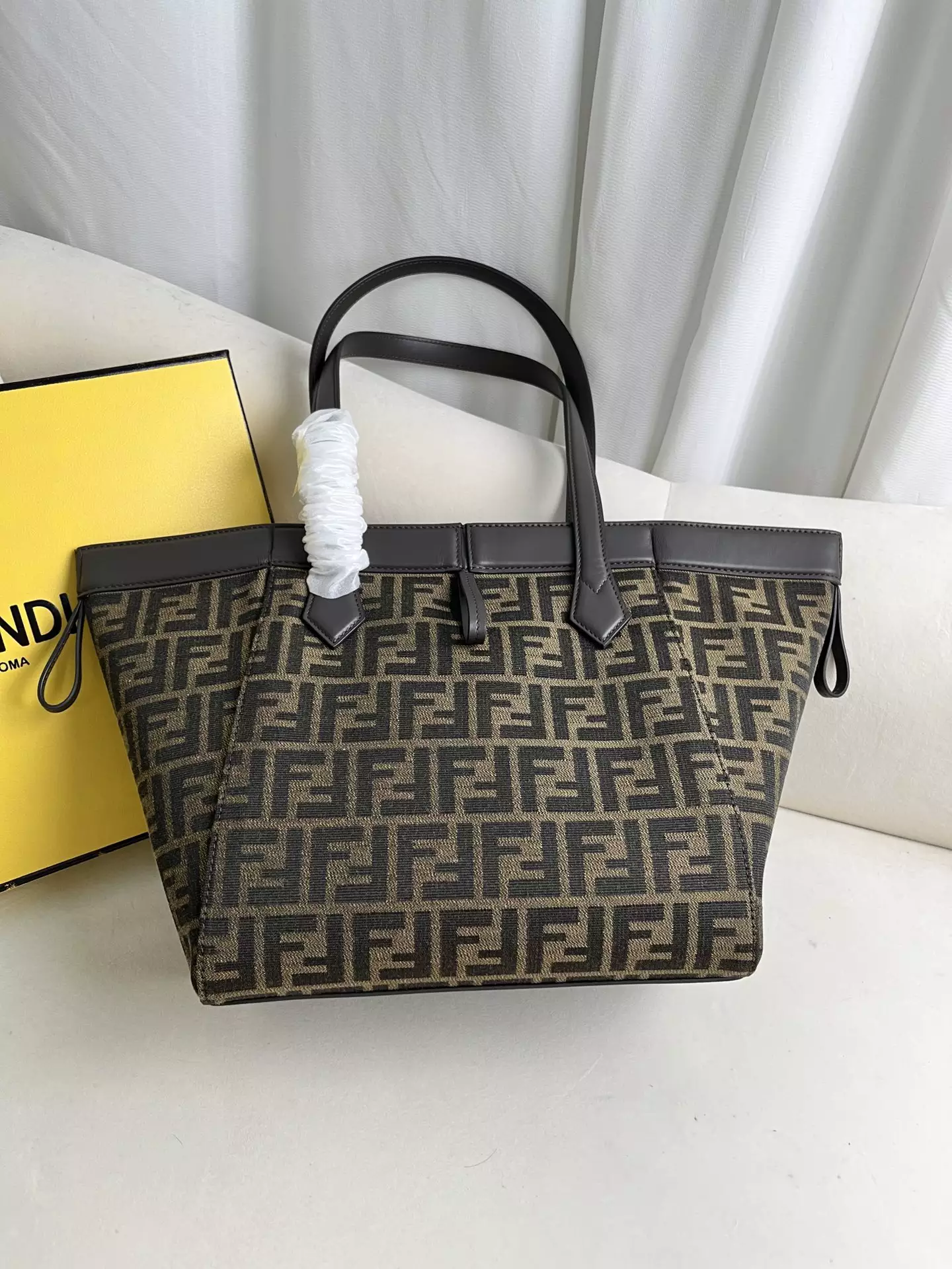 Fendi Origami Large Brown FF Jacquard Fabric Bag - Repbags.ru - Image 9