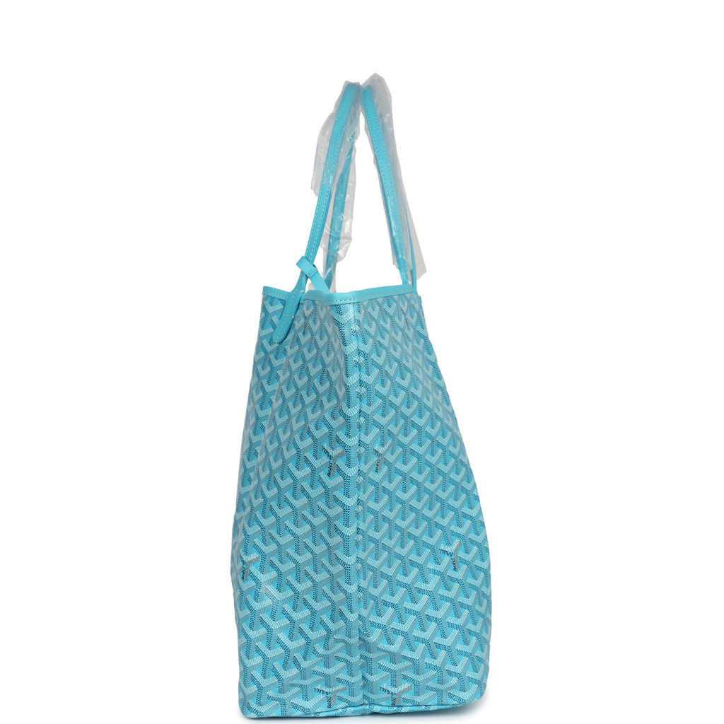 Goyard Goyardine Turquoise Saint Louis GM Tote Bag & Balise Towel Palladium Hardware - Image 5