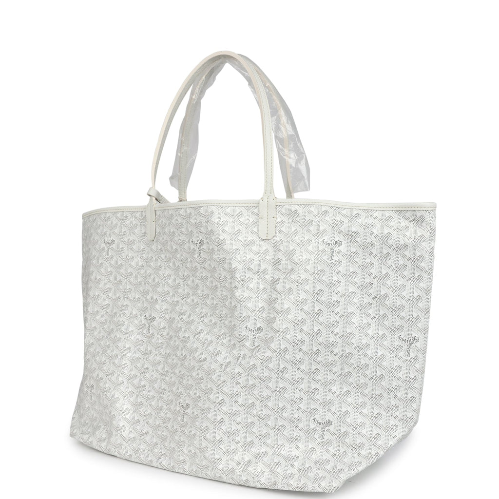 Goyard Goyardine Canvas White Saint Louis GM Tote Palladium Hardware - Image 6