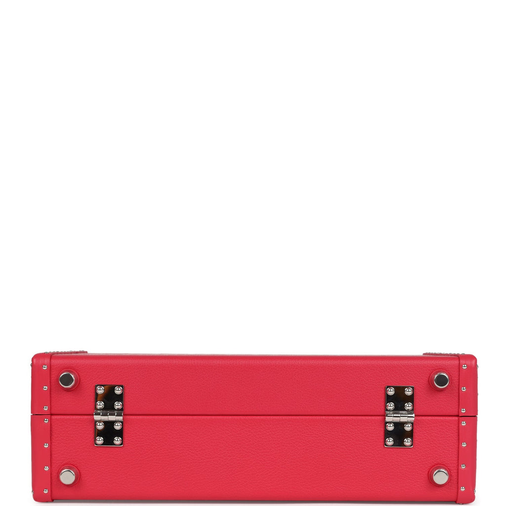 Goyard Goyardine Canvas Fuchsia Grand Hotel Marquetry Trunk PM Bag Palladium Hardware - Image 8