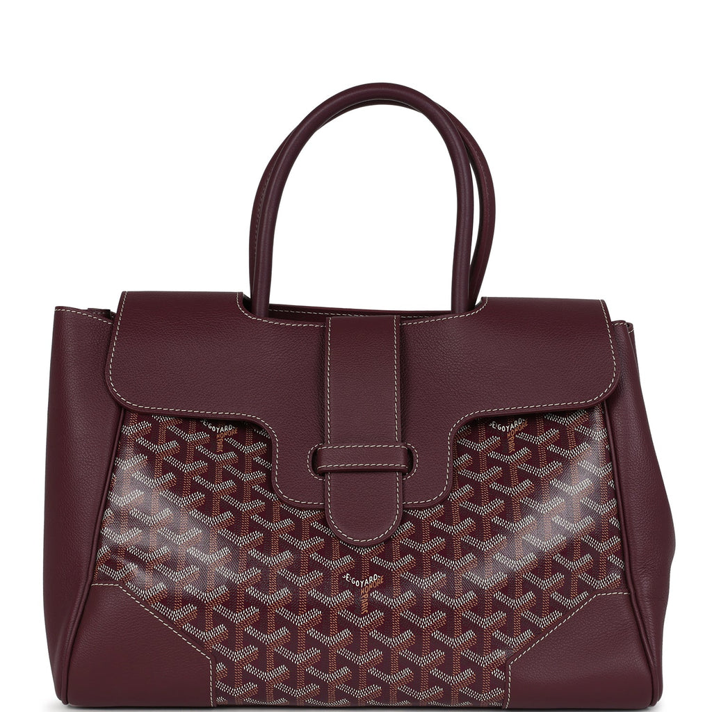 Goyard Saigon Tote Burgundy Goyardine Canvas Palladium Hardware