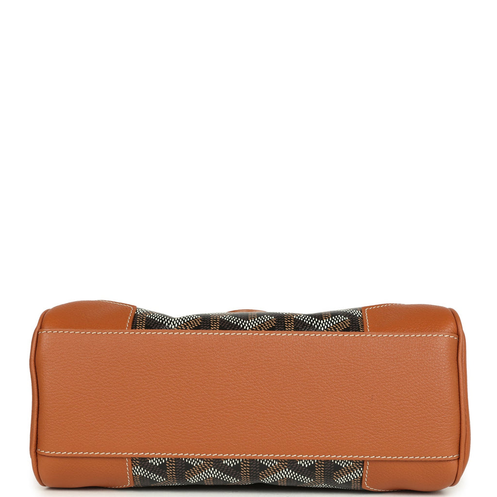 Goyard Saigon Souple Mini Bag Black and Brown Goyardine Canvas Palladium Hardware - Image 7