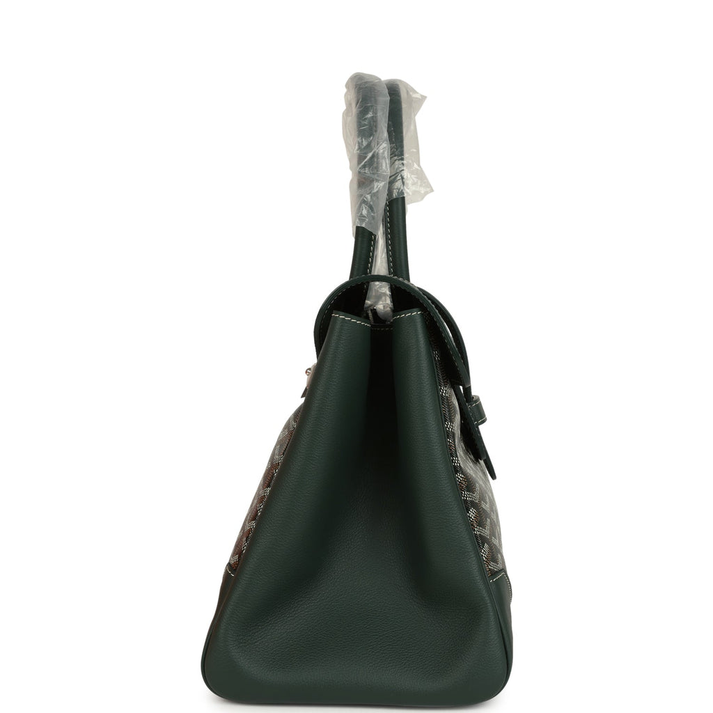Goyard Saigon Tote Dark Green Goyardine Canvas Palladium Hardware - Image 4