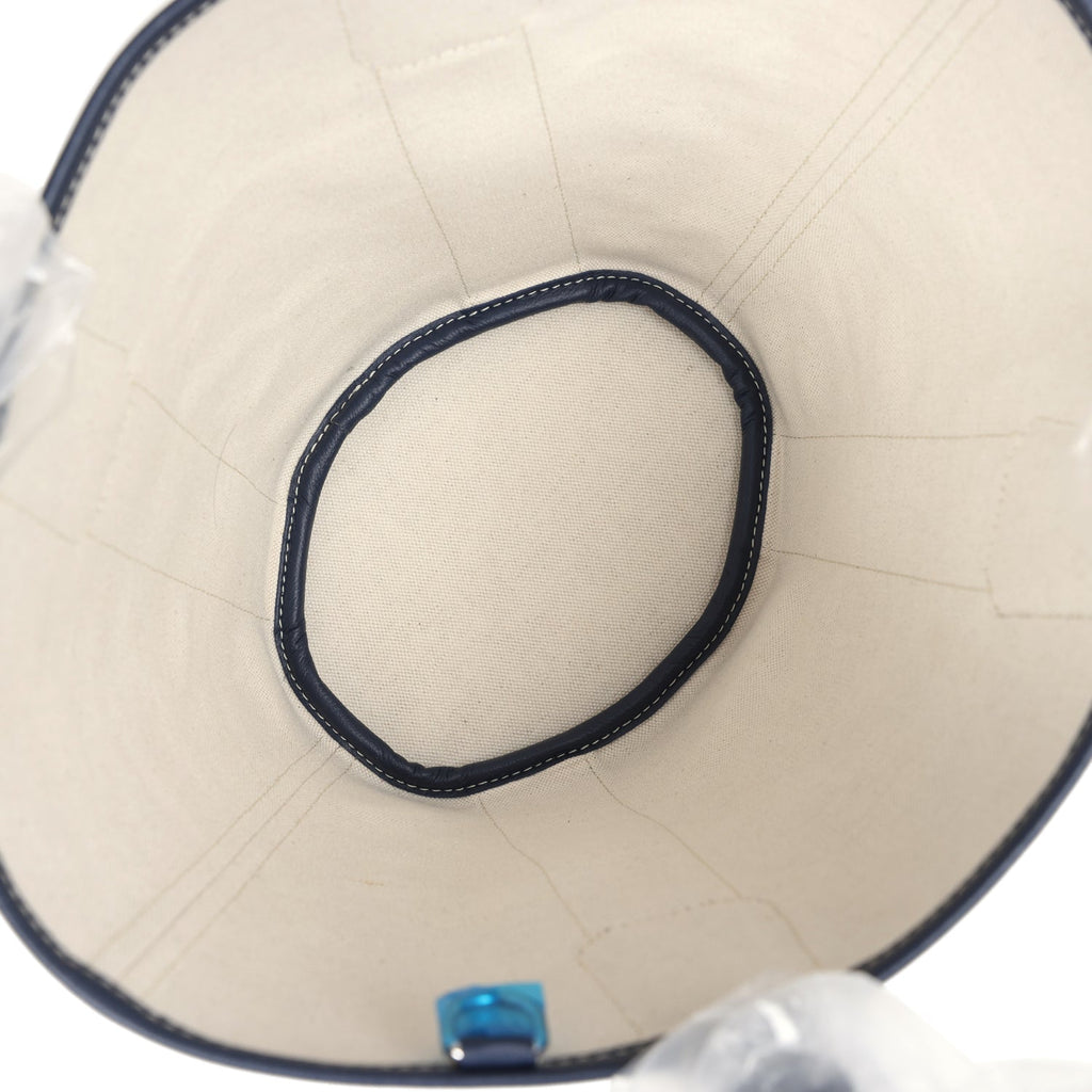 Goyard Goyardine Belharra PM Navy Blue Tote Palladium Hardware - Image 8