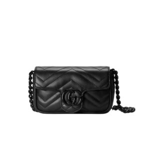 GG Marmont belt bag Black chevron matelassé