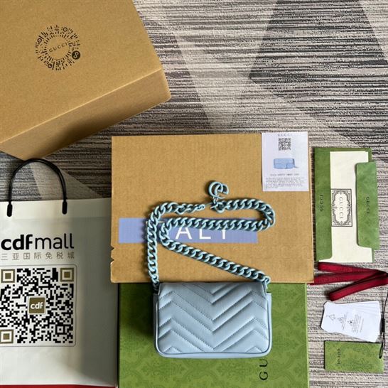 GG Marmont belt bag Pale blue leather - GB072 - Image 4