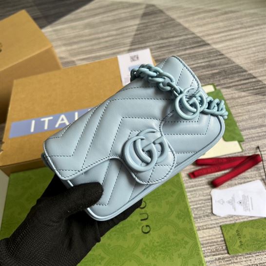 GG Marmont belt bag Pale blue leather - GB072 - Image 5