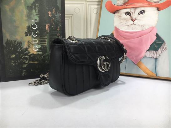 GG Marmont small shoulder bag Black matelassé leather - Image 7