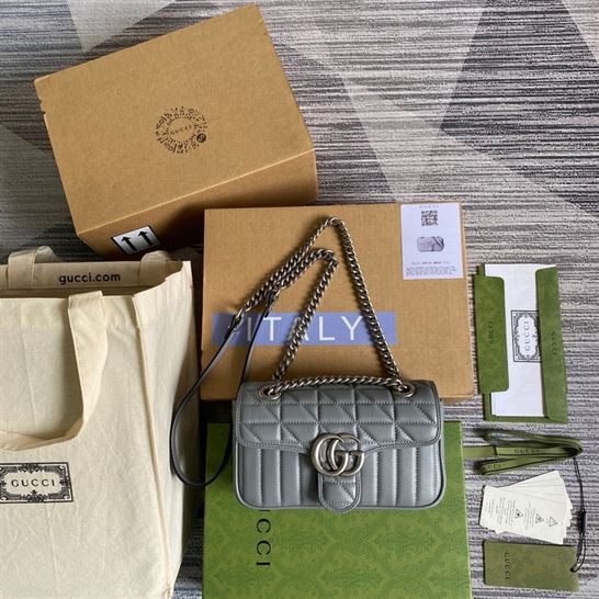 GG Marmont small shoulder bag Dark grey - Image 11