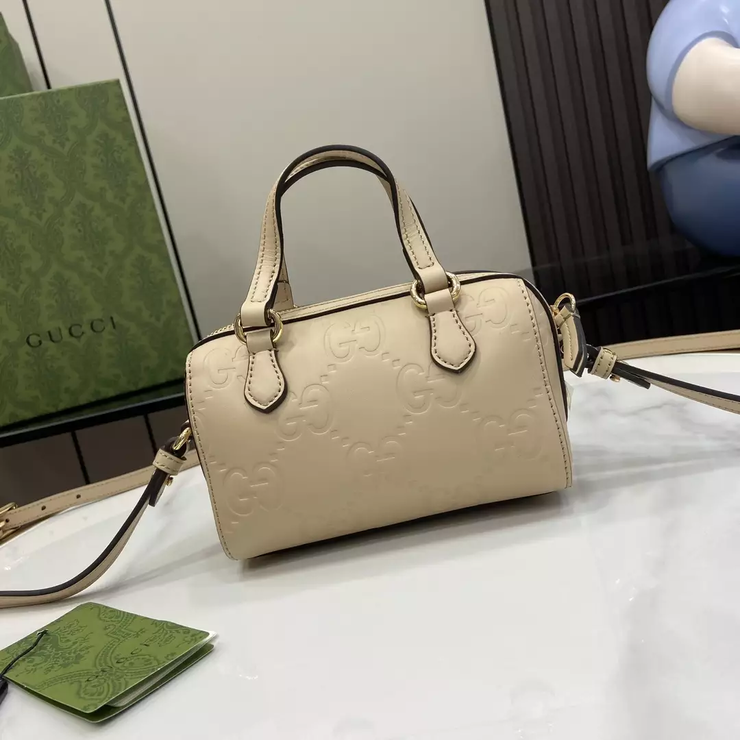 GG Super Mini Top Handle Bag Light Beige Leather - Repbags.ru - Image 3