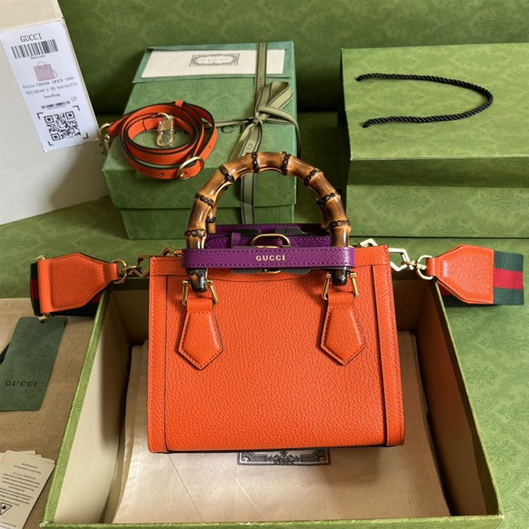 Gucci Diana mini tote bag Orange leather - Image 5
