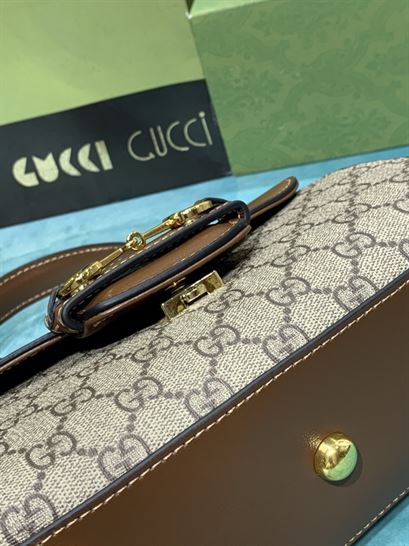 Gucci Horsebit 1955 mini bag Light brown leather- GB122 - Image 11