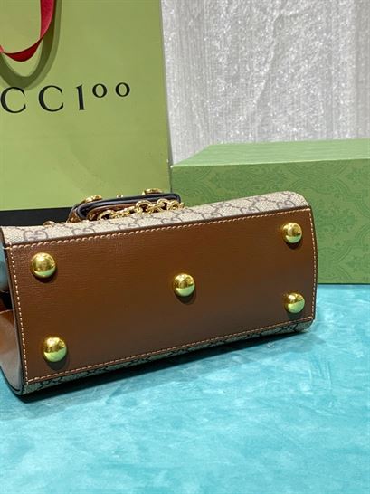 Gucci Horsebit 1955 mini bag Light brown leather- GB122 - Image 6