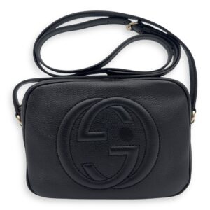 Soho Crossbody Bag Black in Calfskin, Gold hardware