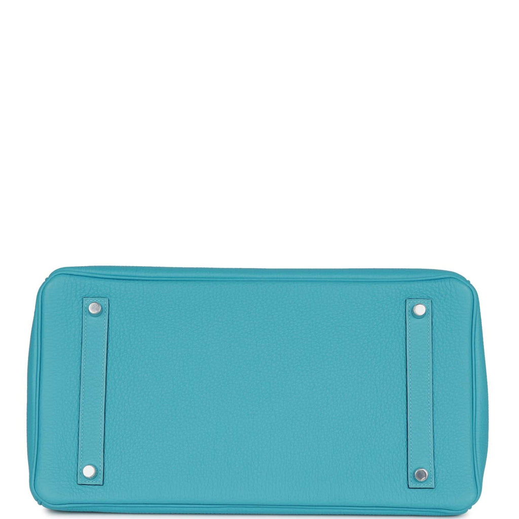 Hermes Special Order (HSS) Birkin 35 Bleu du Nord Verso Togo Brushed Palladium Hardware - Image 7