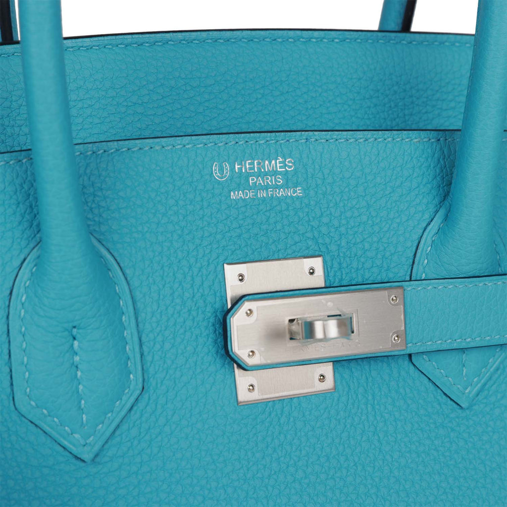 Hermes Special Order (HSS) Birkin 35 Bleu du Nord Verso Togo Brushed Palladium Hardware - Image 8