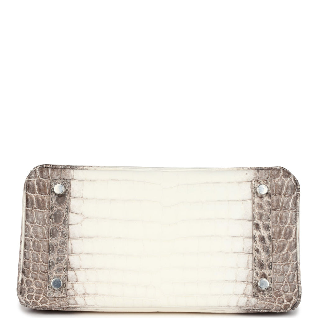 Hermes Birkin 25 Himalaya Niloticus Crocodile Diamond Encrusted Palladium Hardware - Image 7