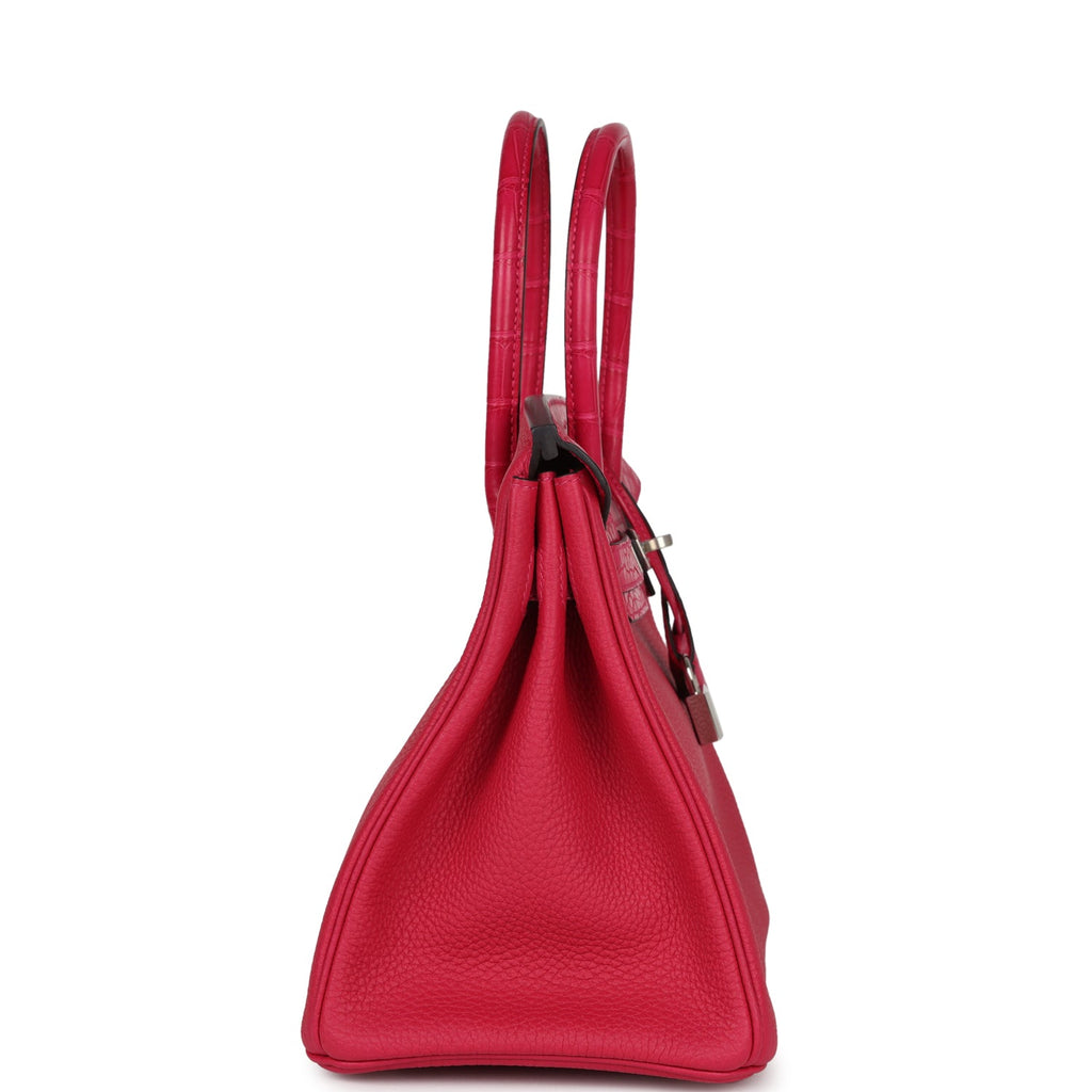Hermes Birkin 30 Framboise Matte Alligator Togo Touch Palladium Hardware - Image 4
