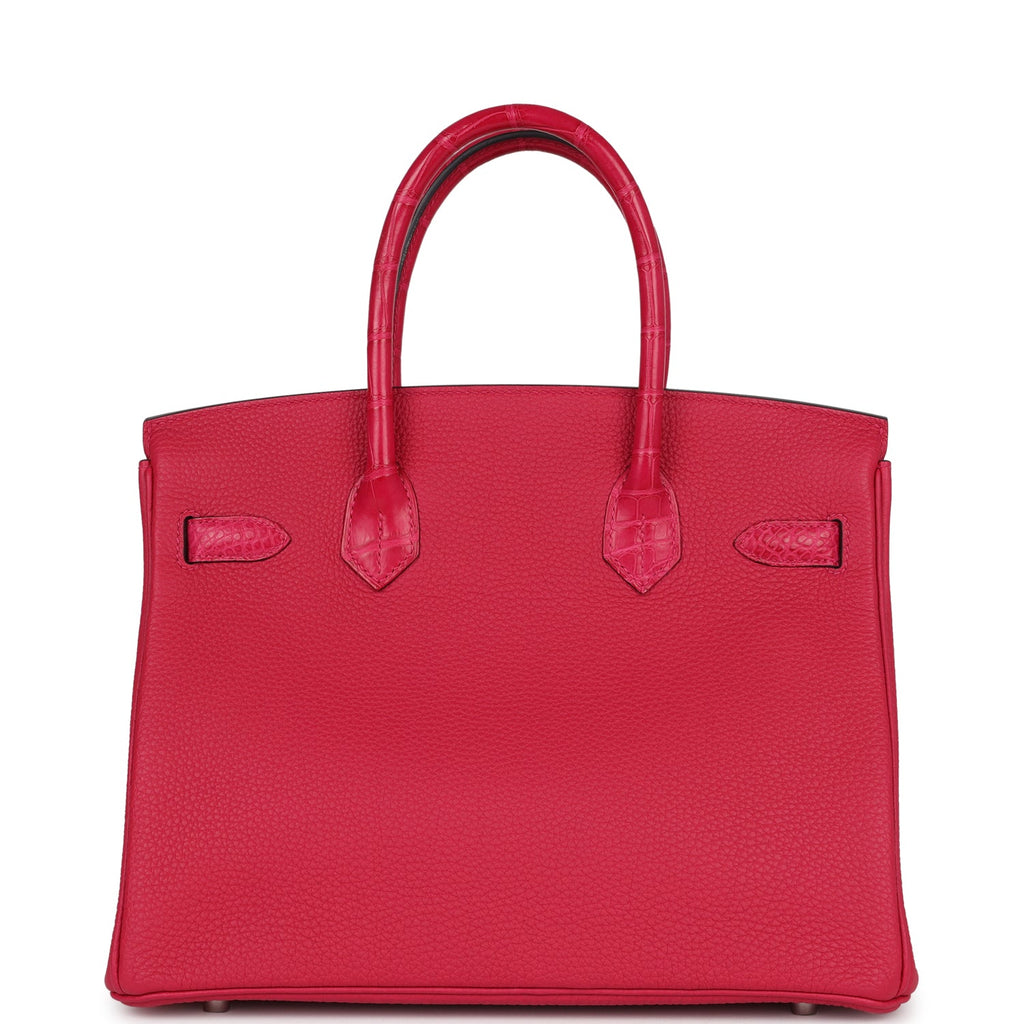 Hermes Birkin 30 Framboise Matte Alligator Togo Touch Palladium Hardware - Image 5