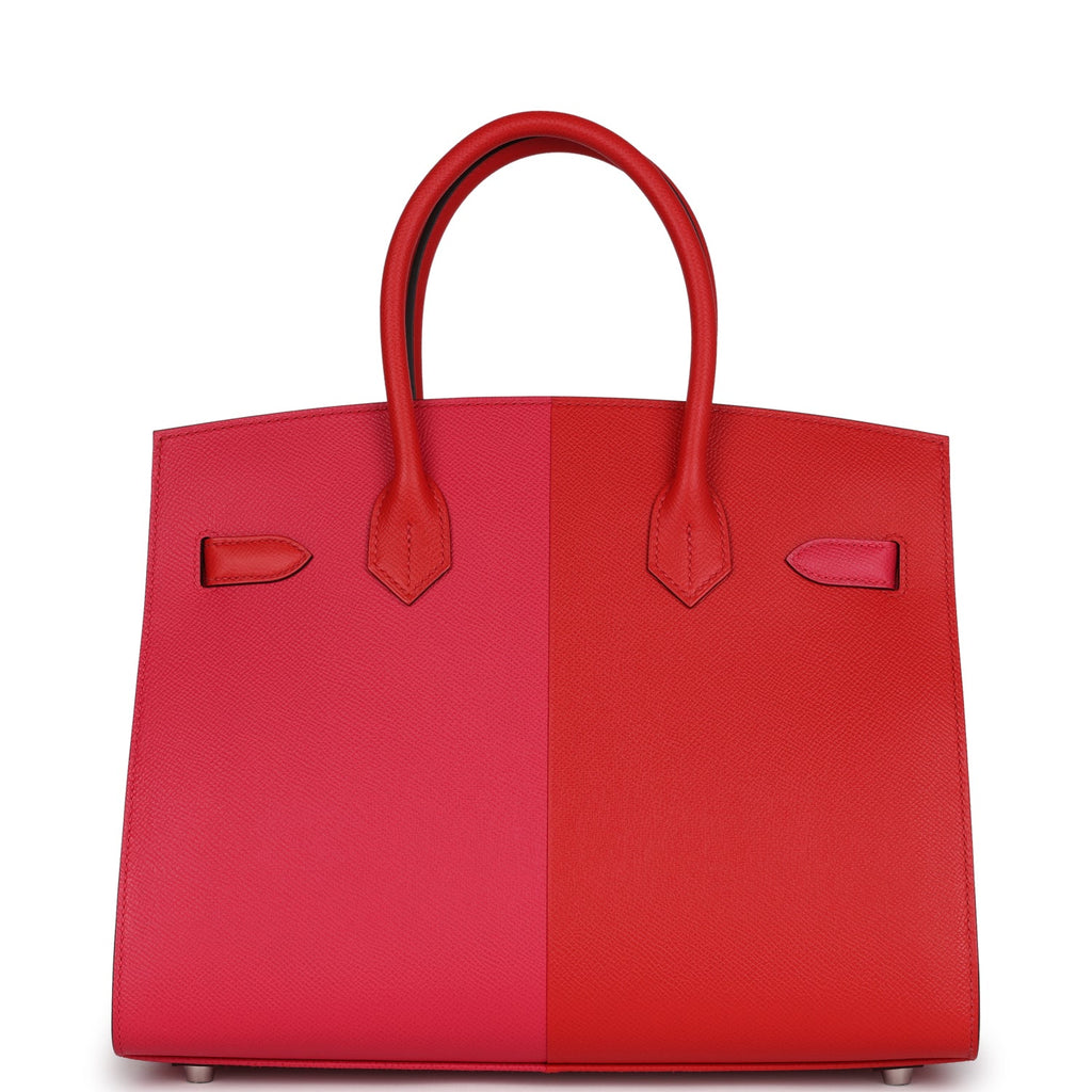 Hermes Casaque Birkin Sellier 30 Rouge De Coeur and Rose Extreme Epsom Palladium Hardware - Image 5